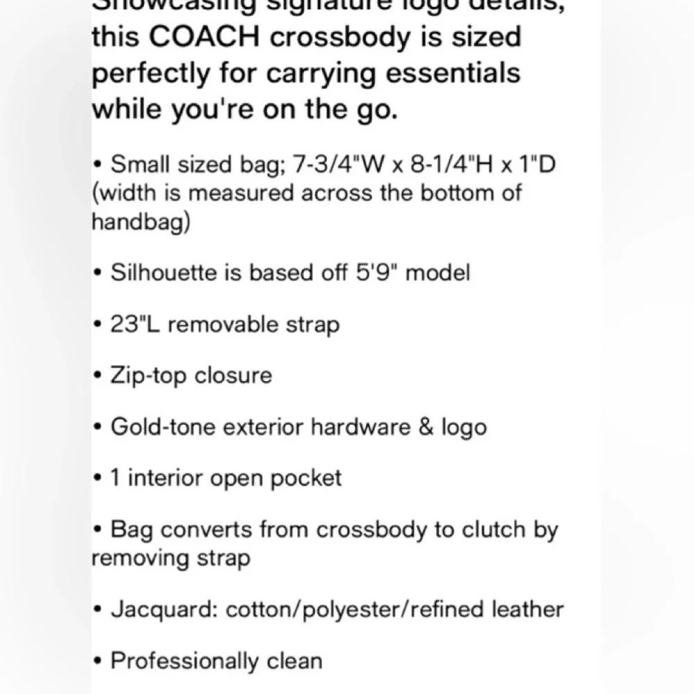 NWOT Coach Kitt Jacquard Crossbody Bag Purse - Picture 8 of 9